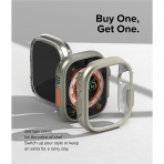 Rin gke Apple Watch Ultra/2.Nesil 49mm Bumper Klf-Clear Titanium Gray