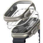 Rin gke Apple Watch Ultra/2.Nesil 49mm Bumper Klf-Clear Titanium Gray