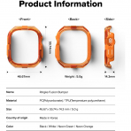 Rin gke Apple Watch Ultra 3/2/1 Bumper Klf-Neon Orange