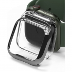Ringke nce Apple Watch 7 Bumper Klf (41mm)(2 Adet)-Clear Dark Chrome