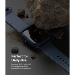 Rin gke nce Apple Watch 7 41mm Bumper Klf -Clear Metallic Blue