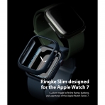 Rin gke nce Apple Watch 7 41mm Bumper Klf -Clear Metallic Blue