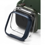 Rin gke nce Apple Watch 7 41mm Bumper Klf -Clear Metallic Blue