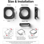 Ringke Apple Watch 7 Silikon Bumper Klf (41mm)-Black