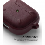 Rin gke Hinge Apple AirPods 3.Nesil Klf -Burgundy 