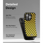 Rin gke Onyx Design Serisi Apple iPhone 15 Pro Klf-Checkerboard Yellow