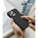 Rin gke iPhone 14 Pro Silikon Klf-Black