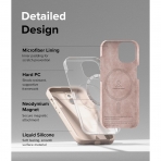 Rin gke iPhone 15 MagSafe Uyumlu Silikon Klf-Pink Sand