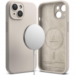 Ringke Apple iPhone 15 MagSafe Uyumlu Silikon Klf-Light Stone