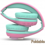 Riwbox CB-7S ocuk in Katlanabilir Kulak st Kulaklk-Pink-Green