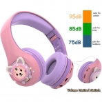 Riwbox CB-7S ocuk in Katlanabilir Kulak st Kulaklk-Purple-Pink