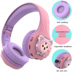 Riwbox CB-7S ocuk in Katlanabilir Kulak st Kulaklk-Purple-Pink