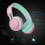 Riwbox WT-7S Katlanabilir Bluetooth Kulak st Kulaklk-Pink Green