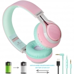 Riwbox WT-7S Katlanabilir Bluetooth Kulak st Kulaklk-Pink Green