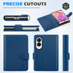 SHIELDON Galaxy Z Fold 8 Deri C�zdanl� K�l�f-Royal Blue