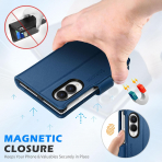 SHIELDON Galaxy Z Fold 8 Deri C�zdanl� K�l�f-Royal Blue