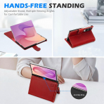 SHIELDON Galaxy Z Fold 8 Deri C�zdanl� K�l�f-Retro Red