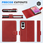 SHIELDON Galaxy Z Fold 8 Deri C�zdanl� K�l�f-Retro Red