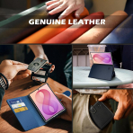 SHIELDON Galaxy Z Fold 8 Deri C�zdanl� K�l�f-Retro Red