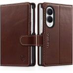 SHIELDON Galaxy Z Fold 8 Deri C�zdanl� K�l�f-Retro Coffee