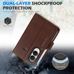 SHIELDON Galaxy Z Fold 8 Deri C�zdanl� K�l�f-Retro Coffee