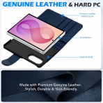 SHIELDON Galaxy Z Fold 8 Deri C�zdanl� K�l�f-Navy Blue