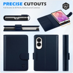 SHIELDON Galaxy Z Fold 8 Deri C�zdanl� K�l�f-Navy Blue