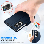 SHIELDON Galaxy Z Fold 8 Deri C�zdanl� K�l�f-Navy Blue