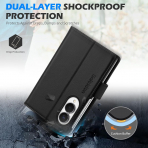SHIELDON Galaxy Z Fold 8 Deri C�zdanl� K�l�f-Black