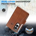 SHIELDON Galaxy Z Fold 8 Deri C�zdanl� K�l�f-Retro Brown