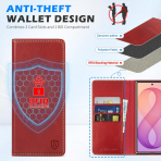 SHIELDON Galaxy Z Fold 8 Ultra Deri C�zdanl� K�l�f-Retro Red
