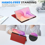 SHIELDON Galaxy Z Fold 8 Ultra Deri C�zdanl� K�l�f-Retro Red