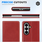 SHIELDON Galaxy Z Fold 8 Ultra Deri C�zdanl� K�l�f-Retro Red