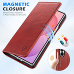 SHIELDON Galaxy Z Fold 8 Ultra Deri C�zdanl� K�l�f-Retro Red