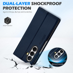 SHIELDON Galaxy Z Fold 8 Ultra Deri C�zdanl� K�l�f-Navy Blue