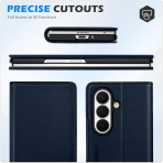 SHIELDON Galaxy Z Fold 8 Ultra Deri C�zdanl� K�l�f-Navy Blue