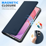 SHIELDON Galaxy Z Fold 8 Ultra Deri C�zdanl� K�l�f-Navy Blue