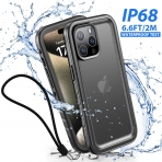 SPORTLINK Apple iPhone 15 Pro Max Su Geirmez Klf (MIL-STD-810G)-Black