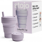 STOJO Pipetli Katlanabilir Su isesi (470mL, Lilac)