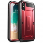 SUPCASE Apple iPhone XS / X Unicorn Beetle Pro Serisi Kemer Klipsli Klf-Metallic Red