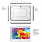 SUPCASE Samsung Galaxy Tab 4 10.1 Unicorn Beetle PRO Serisi Klf-White