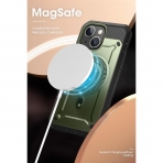 SUPCASE Unicorn Beetle Pro Mag Serisi Apple iPhone 15 Klf (MIL-STD-810G)-Yeil