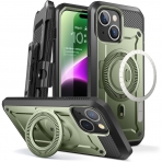 SUPCASE Unicorn Beetle Pro Mag Serisi Apple iPhone 15 Klf (MIL-STD-810G)-Yeil