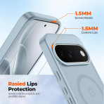 SUPFINE Google Pixel 11 Pro Manyetik K�l�f-Sliver Blue