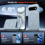 SUPFINE Google Pixel 11 Pro XL Manyetik K�l�f -Sliver Blue