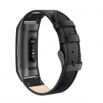 SWEES Fitbit Charge 3 Deri Kay (Small)-Black