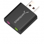 Sabrent Alüminyum USB Stereo Ses Adaptörü (Siyah)