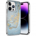 Sahara Case iPhone 14 Pro Max Darbeye Dayankl Klf-Blue Gold