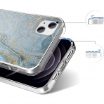 Sahara Case iPhone 14 Plus Darbeye Dayankl Klf-Blue Gold