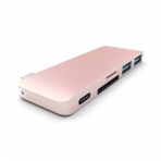 Satechi MacBook 12 in Type-C USB 3.0 Combo Hub Adaptr (Pembe Altn)